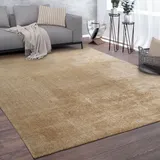 - Teppich Wohnzimmer Kurzflor Waschbar Einfarbiger Moderner Stil Weich Beige Creme 100x200 cm