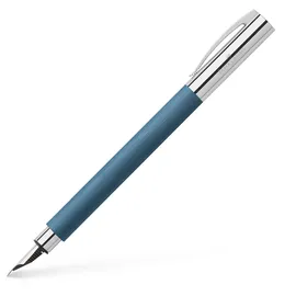 Faber-Castell Ambition Edelharz Patronenfüller blau/silber M (mittel),