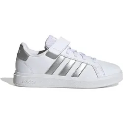 ADIDAS Kinder Halbschuhe Grand Court Court Elastic, FTWWHT/MSILVE/MSILVE, 35
