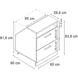 Vicco Rion 60 x 81,6 cm Anthrazit/Weiß