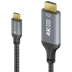 Sonero SPC-V100-020, 2 m, USB Typ-C, HDMI, Männlich, Männlich, Gerade