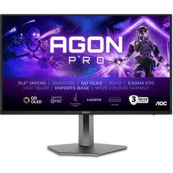 AOC Gaming-Monitor "AG326UD", G (A-G), grau (dunkelgrau), Monitore, höhen-, neig-, kipp-, schwenkbar
