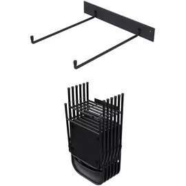 QLS Wandhalterung Stahl 36,5 x 40 x 6 cm Schwarz