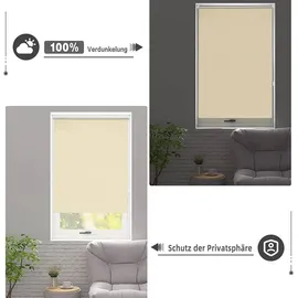 Woltu Verdunklungsrollo Klemmfix 110 x 210 cm Weiß