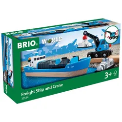 BRIO Bahn - Containerschiff mit Kranwagen
