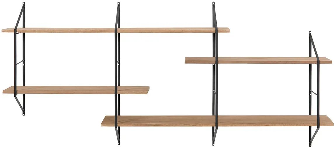 Wandregal XL Holz und Metall BRIDGE