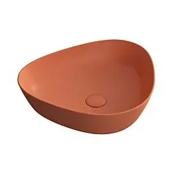 Vitra Plural Aufsatzschale 7812B477-0016 47 x 40 x 13 cm, rote Erde matt, asymmetrisch, ohne Überlauf/Hahnloch