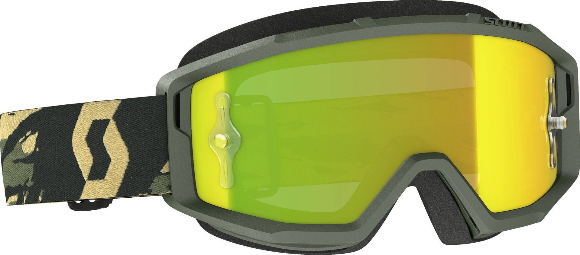 Scott Primal camo kaki Motocross Goggles, geel, Eén maat Voorman