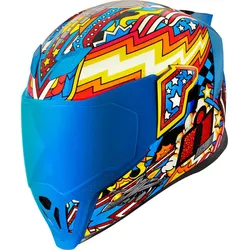 Icon Airflite Flyboy Helm, blau-gelb, Größe L für Männer