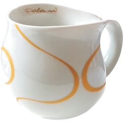 Colani Tasse Dekorierte Kaffeetasse Cappuccinotasse Kaffeebecher Loop gold 260 ml, Porzellan, Colani Schriftzug, im Geschenkkarton weiß