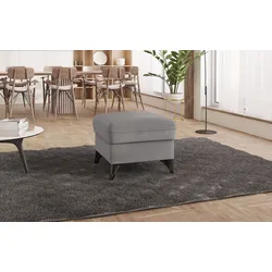 Polsterhocker SIT & MORE "Astoria", grau (hellgrau), B:63cm H:48cm T:74cm, 100% Polyester, Hocker, Passend zur "Astoria"-Serie