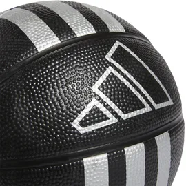 adidas Unisex 3-Stripes Rubber Mini Basketball Black/Silver Metallic, 3