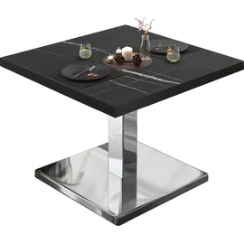 GGM Möbel Bistro Loungetisch Schwarz Marmor 60 x 60 x 41 cm