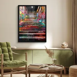 onlywow Poster, mit Leiste Bunte Treppe | Gr.: 60 x 80 cm