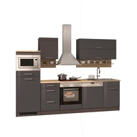 Held MÖBEL Küchenzeile »Mailand«, mit Elektrogeräten, Breite 280 cm, grau