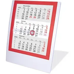 Tischkalender Einsteckkalender 2025/2026 weiß/rot