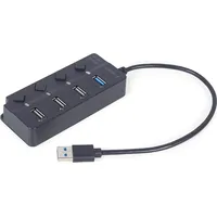 Gembird 4-port USB hub black, Dockingstation - USB Hub,