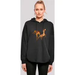 Kapuzenpullover F4NT4STIC "Disney Bambi Having Fun", Damen, Gr. L, schwarz, Obermaterial: 100% Baumwolle, casual, oversize, Langarm, Pullover, Premium Qualität
