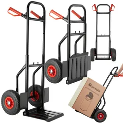 tectake® Sackkarre, mit Stahlrahmen, höhenverstellbar, Sicherheitsgriffe aus Kunststoff, Belastbarkeit 100 kg