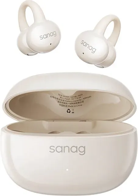 Sanag Z60S Ear Clip Earbuds Wireless Outdoor Sports TWS Earphones Open Ear Headphones S-Z60S-CL-Headphones-White