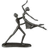 Casablanca modernes Design Gilde Eisen Design Skulptur Figur Statue Tanzpaar Paar Dekoobjekt Tanz mit Hebefigur Tanzen - Höhe 17,5 cm