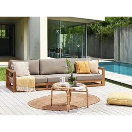 Beliani Gartensofa 75 x 269 x 72 cm Beige