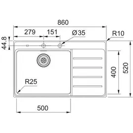 Franke Mythos MYX 211-86 A Edelstahl ab 60 cm 127.0642.074 - inkl. - Silber