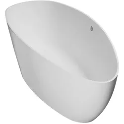 Badewanne DUO 1560 x 710 x 560 mm Überlauf links, Inhalt 210 l, Mineralguss, weiß - 93 928 46