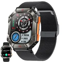 ZPIMY 2,0” AMOLED Smartwatch Herren mit Telefonfunktion, 5ATM wasserdichte Fitnessuhr mit Schrittzähler Herzfrequenz, SpO2, Sportuhr Aktivitätstracker für Android iOS, 2 Armbänder (Schwarz)