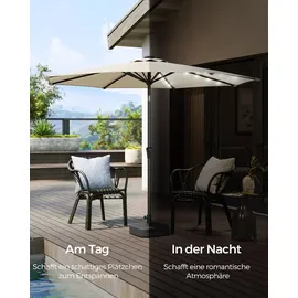 Songmics Sonnenschirm Ø 300 cm Beige