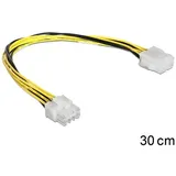 DeLock Strom Anschlusskabel 0.3m Schwarz, Gelb