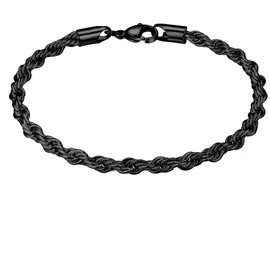 True Rebels Armband Edelstahl schwarz TR342 Größe 19