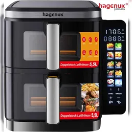 Hagenuk Doppel-Heißluftfritteuse DAF 2800.12 schwarz