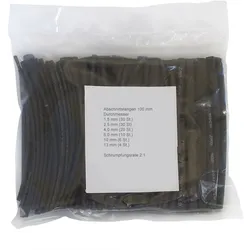 Schrumpfschlauch Sortiment 100-teilig - schwarz - 2:1 - 100mm Abschnitte - versc...