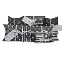 Frau WUNDERVoll® DIY Adventskalender zum Befüllen HoHoHo Metallic, schwarz,