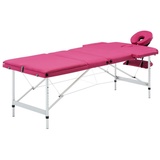 vidaXL Massageliege Klappbar 3-Zonen mit Aluminiumgestell Rosa