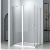 Hopibath Eckdusche falttür Duschkabine Eckeinstieg Nanobeschichtung, BxT: 120x90 cm, 5mm Sicherheitsglas, Falttürkabine mit Haltestangen, 120/100/90/80/75cm , Rechts-und Links montierbar silberfarben 120 cm x 185 cm x 90 cm