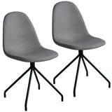 Svita Polsterstuhl Polyester grau 2er Set