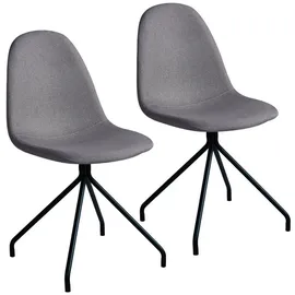 Svita Polsterstuhl Polyester grau 2er Set