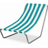 FEBE Sonnenliege Strandliege Liegestuhl Garteliege Blau/Beige Kompakter Strandstuhl mit Tragetasche für Garten Pool und kleinen Balkon Textilgewebe