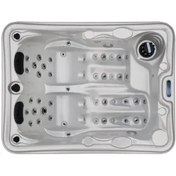 Outdoor Whirlpool, 2 Personen, aus Sanitäracryl, winterfest isoliert, Balboa Spa, Massagedüsen, Liegeplätze, LED, 620 Liter
