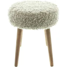 Frank Flechtwaren Hocker Curly Cover, Kunstfell, Holz Maße: Ø 35 x 45 cm, einfache Selbstmontage