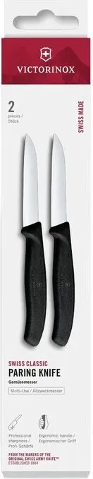 Victorinox Swiss Classic Gemüsemesser, 2-teilig, 8 cm, gerade, Schwarz, Schachtel