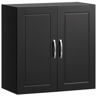 SoBuy Hängeschrank FRG231 Badschrank Küchenschrank Medizinschrank mit 2 Türen schwarz