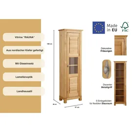 OTTO home Vitrine Rauna 57,4 x 38 x 180 cm Beige