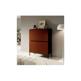 Selsey Highboard 100 x 122 cm Ziegelrot / Schwarz