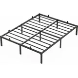 Ochama x SONGMICS Einzelbettgestell, Bett, 140 x 190 cm, Metallbett, Bettrahmen, Unterbettaufbewahrung, modern, einfacher Aufbau, schwarz