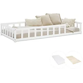 Homestyle4u Kinderbett Homestyle4u 90 x 200 cm Kiefer lackiert weiß