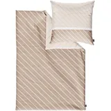 Bugatti Bettgarnitur Gestreift Beige 155 x 220 cm + 80 x 80 cm
