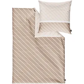 Bugatti Bettgarnitur Gestreift Beige 155 x 220 cm + 80 x 80 cm